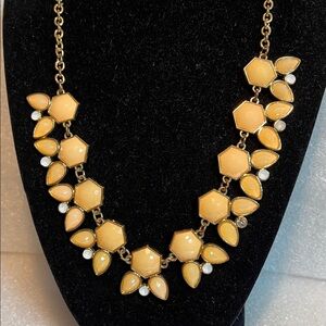 Gold , Peach and Cream Statement Necklace